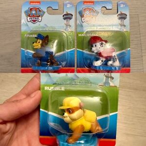 MATTEL MICRO COLLECTION PAW PATROL Rubble Chase Marshall Lot Of 3 Mini Figures